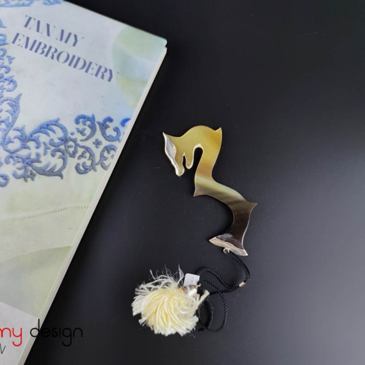 Silver-plated dragon horn bookmark